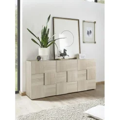 Buffet 3 portes en bois DAMA décor chêne samoa