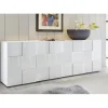 Buffet 4 portes en bois DAMA laqué blanc brillant