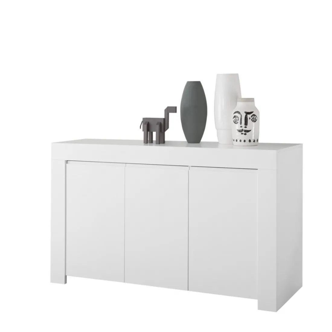Buffet 3 portes en bois FIRENZE blanc opaque