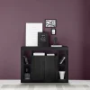 Buffet 2 portes en chene noir