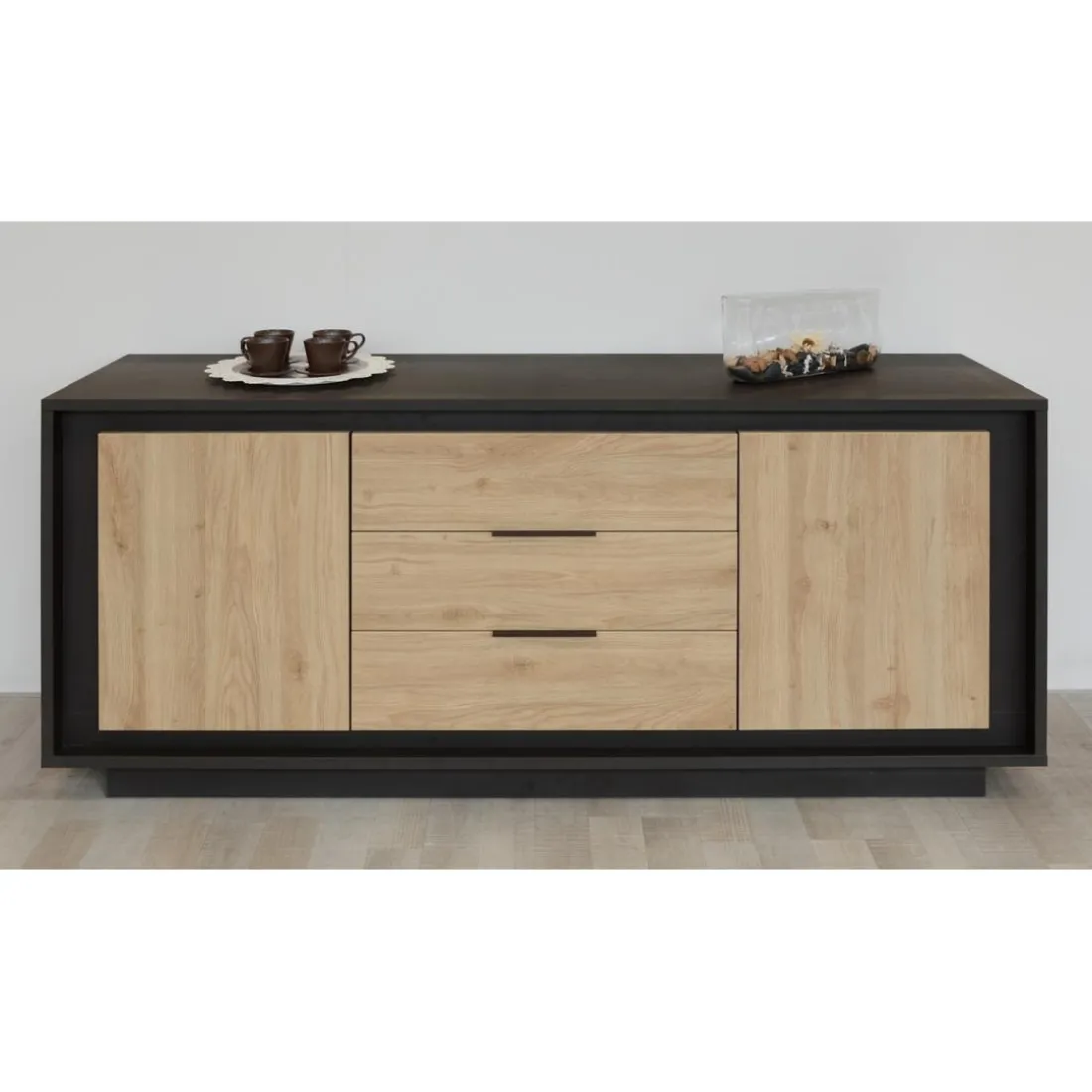 Buffet 2 portes et 3 tiroirs Lava chene