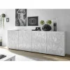 Buffet 4 portes PRISMA laqué blanc brillant