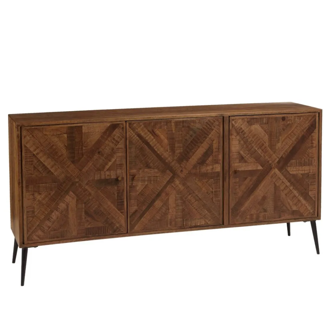 Buffet bois 3 portes symétriques pieds métal KIARA