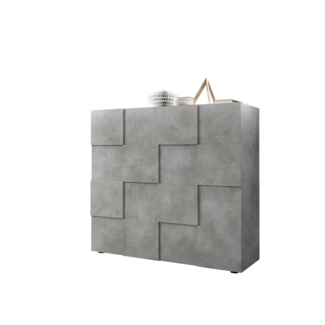 Buffet de cuisine 2 portes en bois DAMA décor beton