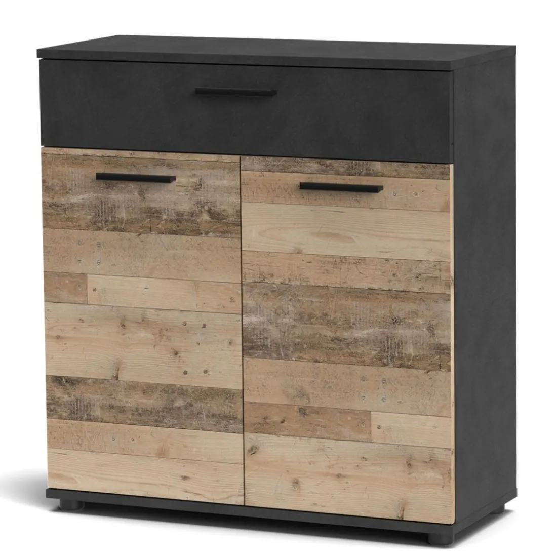 Buffet gain de place style industriel Bernardo Chêne clair