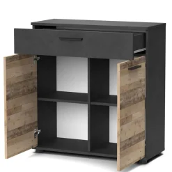 Buffet gain de place style industriel Bernardo Chêne clair