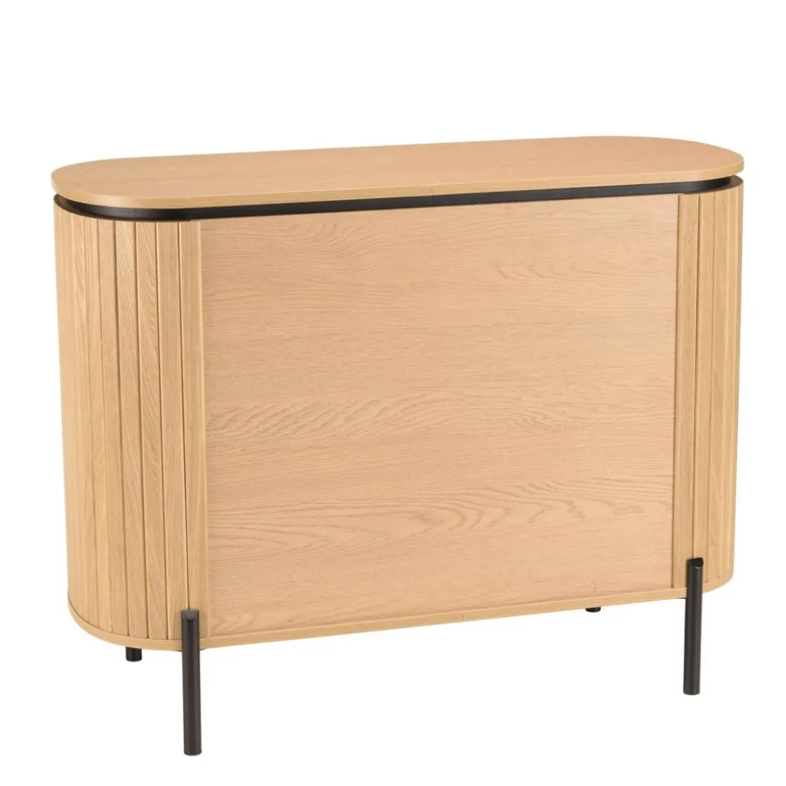 Buffet marron 3 tiroirs style rétro Pin pieds métal noir