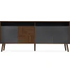 Buffet moderne avec portes battantes Jarvis Bois foncé et Gris