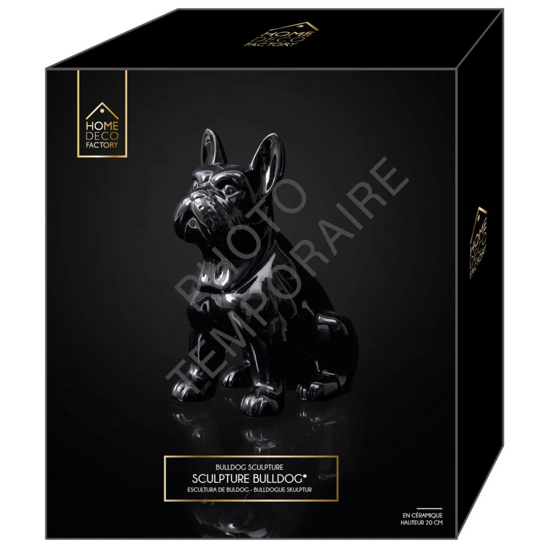 Bulldog en Céramique Noir 20cm