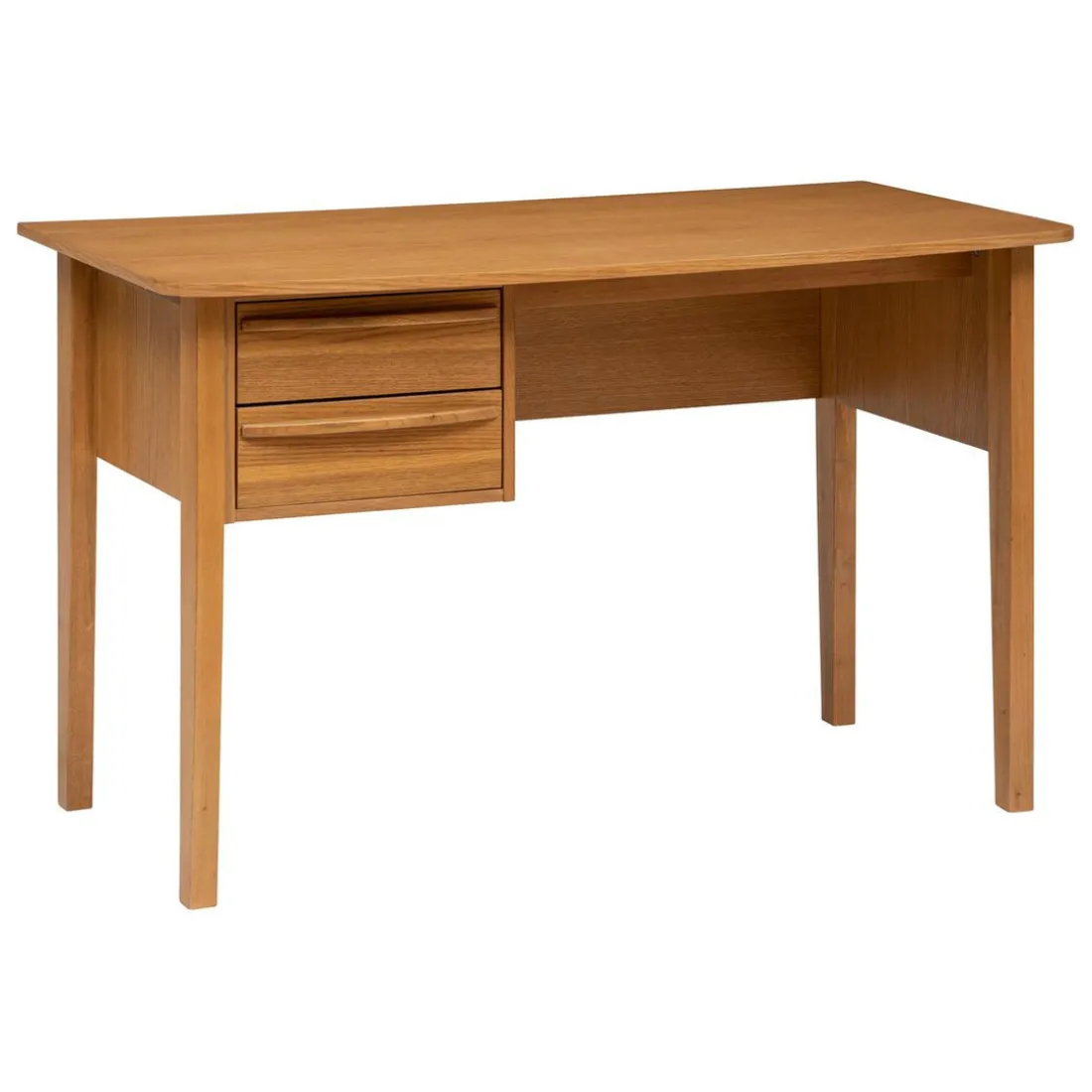 Bureau 2 tiroirs en placage chêne