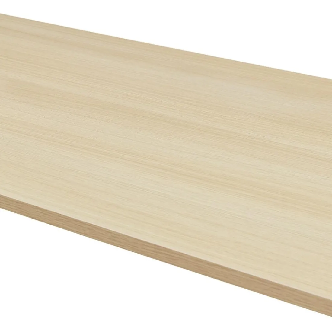 Bureau assis debout électrique 'TRONIK' blanc avec plateau en bois finition naturelle