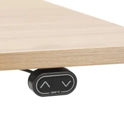 Bureau assis debout électrique 'TRONIK' noir avec plateau en bois finition naturelle