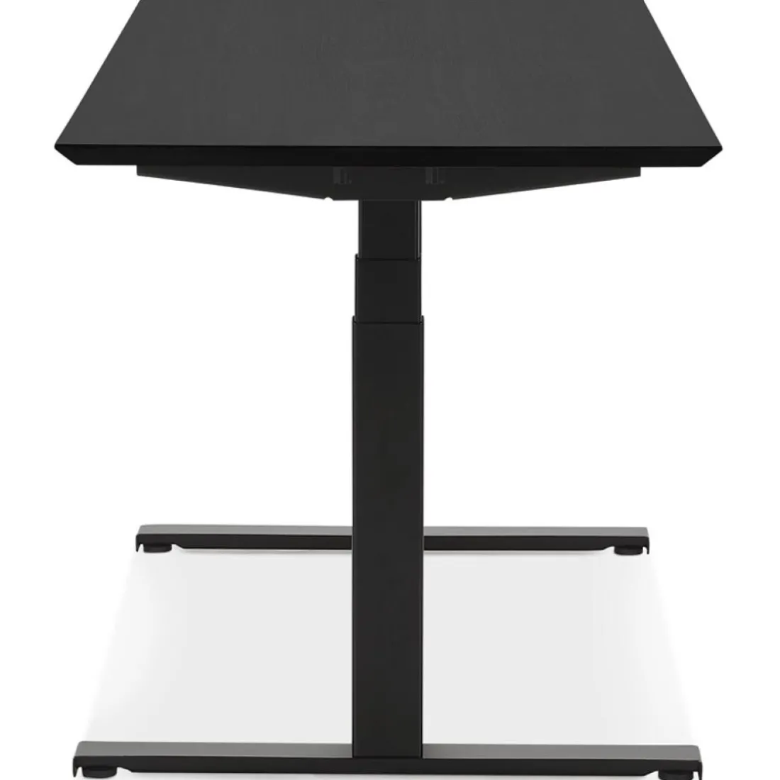 Bureau assis-debout électrique 'BIONIK'avec plateau en bois et métal noir