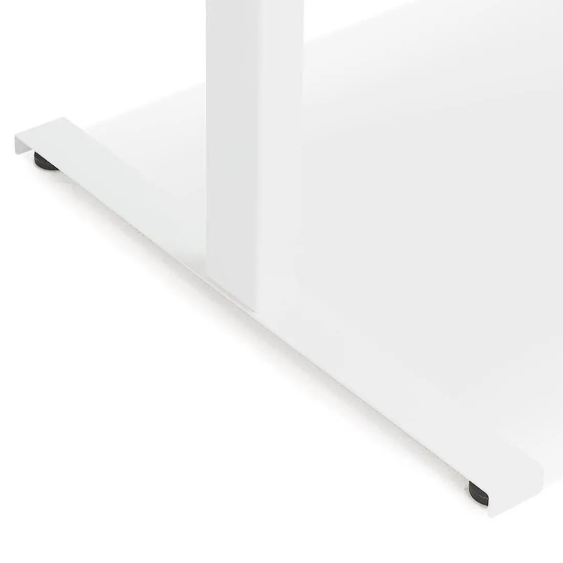 Bureau assis-debout électrique 'BIONIK'avec plateau en bois et métal blanc