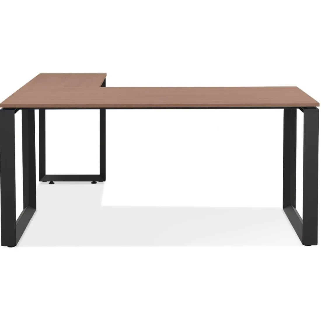 Bureau d'angle design 'BAKUS' en bois finition Noyer et métal noir