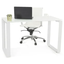 Bureau d'angle design 'BAKUS' en bois finition Noyer et métal noir