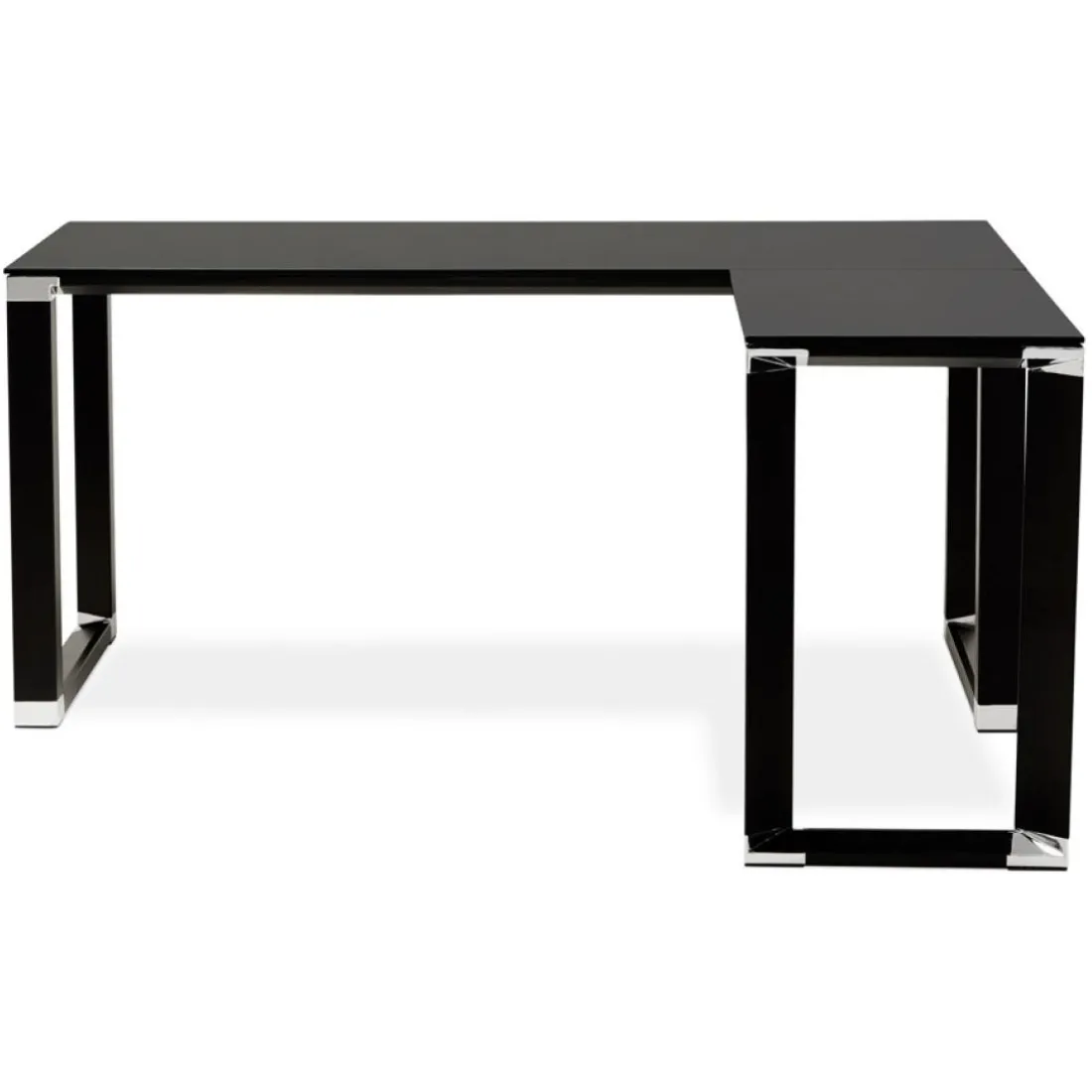 Bureau d'angle design 'XLINE' en verre noir