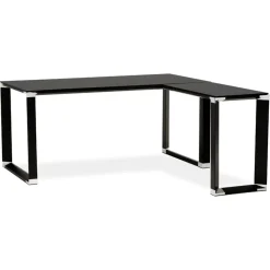 Bureau d'angle design 'XLINE' en verre noir