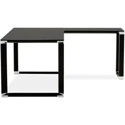 Bureau d'angle design 'XLINE' en verre noir
