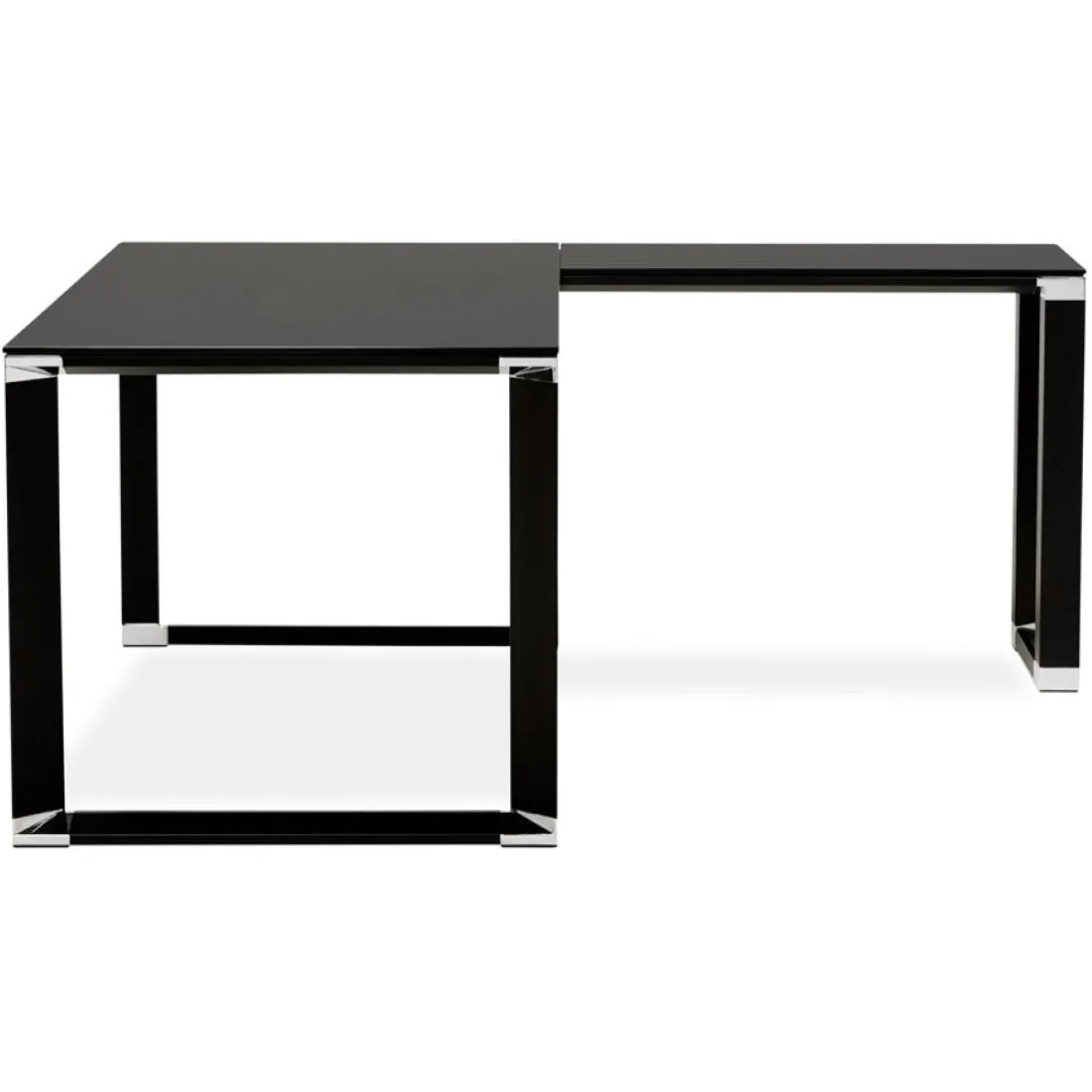 Bureau d'angle design 'XLINE' en verre noir