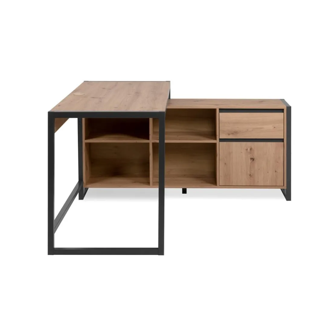 Bureau d'Angle Modulable Décor Chêne Prague