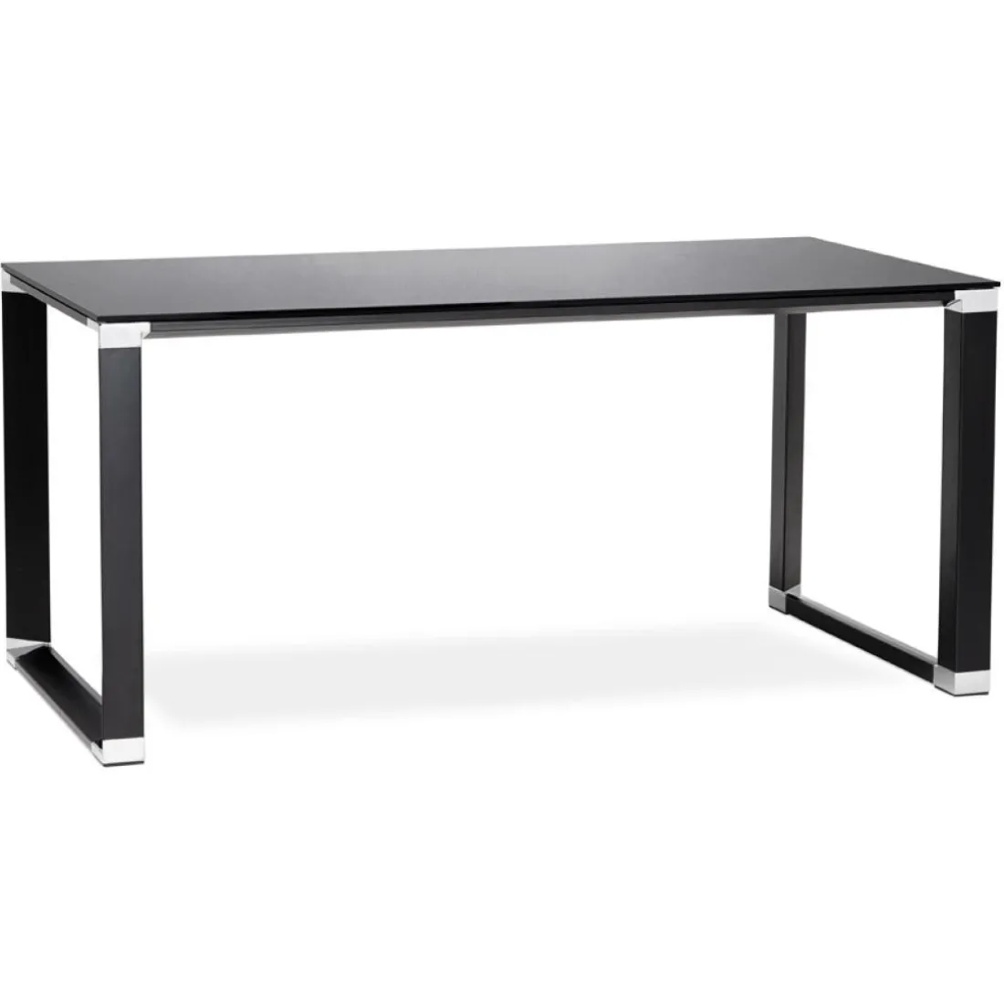 Bureau de direction droit design 'XLINE' en verre noir
