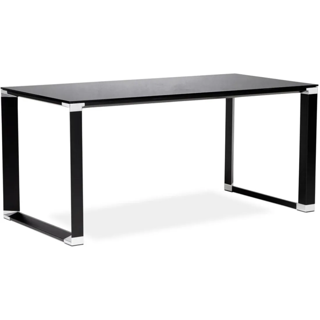 Bureau de direction droit design 'XLINE' en verre noir
