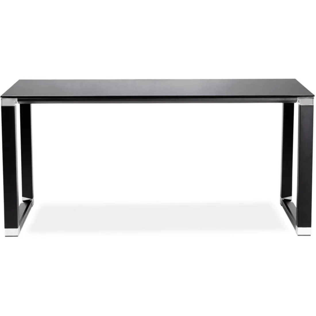 Bureau de direction droit design 'XLINE' en verre noir