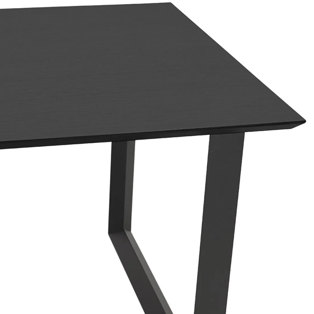 Bureau de direction droit 'GIMINI' en bois et métal noir