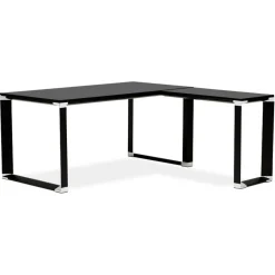 Bureau de direction en angle design 'XLINE' en bois noir