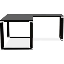 Bureau de direction en angle design 'XLINE' en bois noir