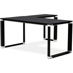 Bureau de direction en angle design 'XLINE' en bois noir