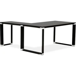 Bureau de direction en angle design 'XLINE' en bois noir