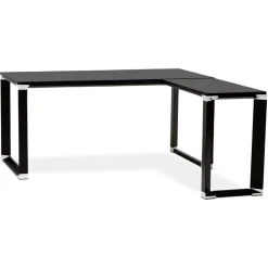 Bureau de direction en angle design 'XLINE' en bois noir