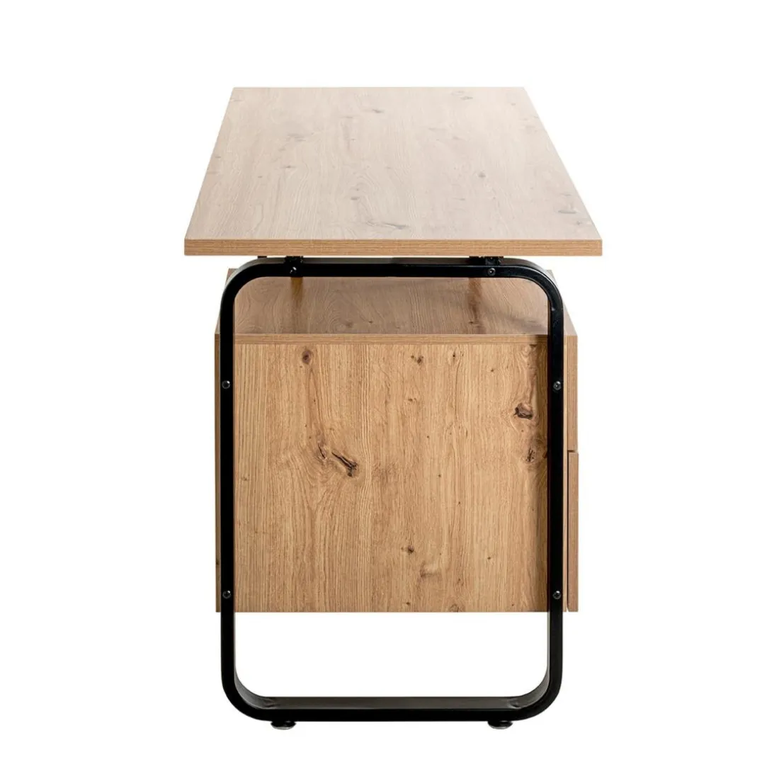 Bureau deux tiroirs integrés modulable