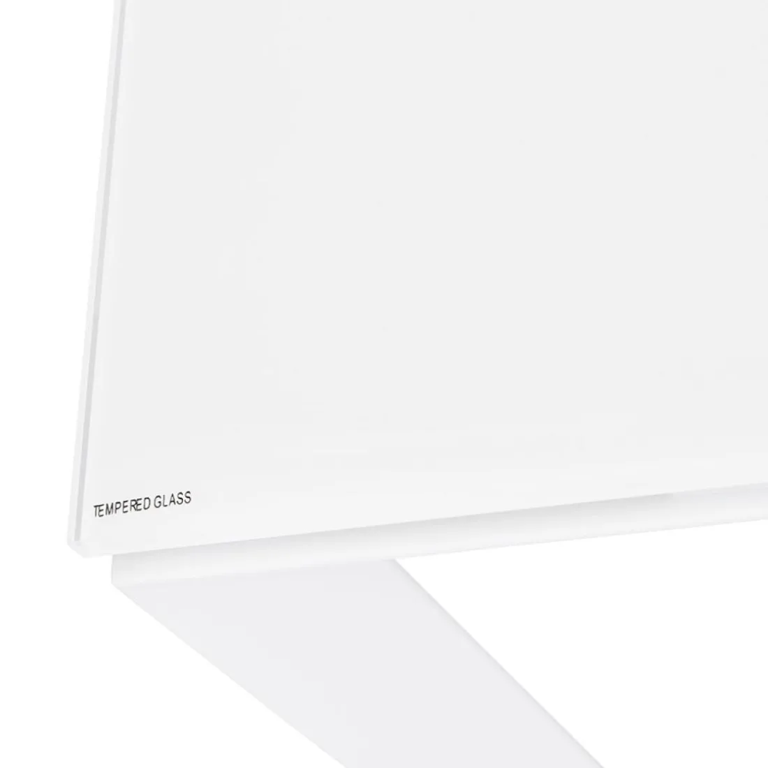 Bureau droit design 'BAKUS' en verre et métal blanc
