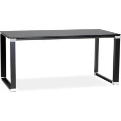 Bureau droit design 'XLINE' en bois noir