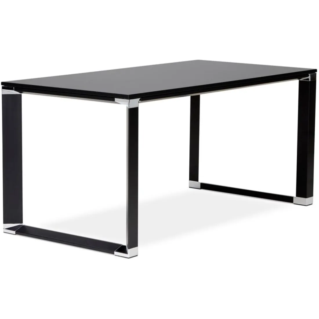 Bureau droit design 'XLINE' en bois noir
