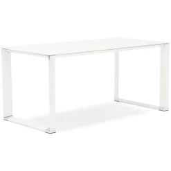 Bureau droit design 'XLINE' en verre blanc