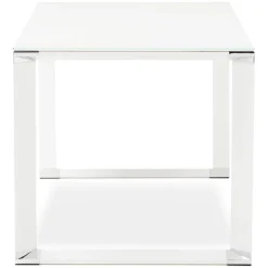 Bureau droit design 'XLINE' en verre blanc