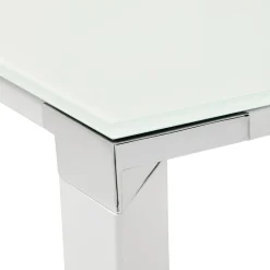 Bureau droit design 'XLINE' en verre blanc