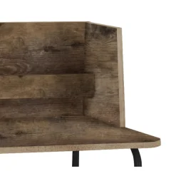 Bureau en métal noir et en bois marron de Style Industriel