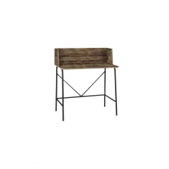 Bureau en métal noir et en bois marron de Style Industriel