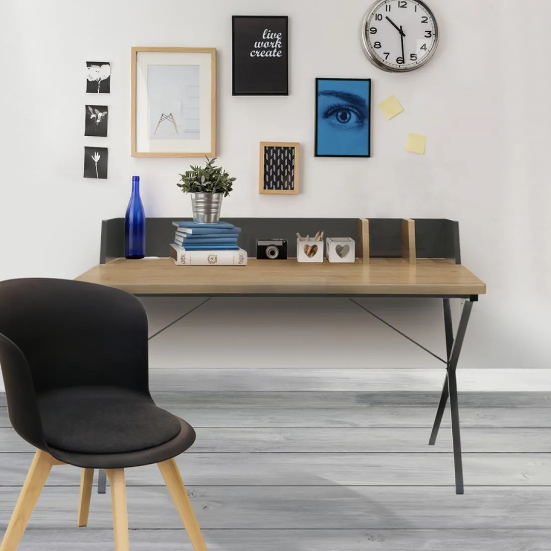 Bureau industriel Anthracite et bois DERRY