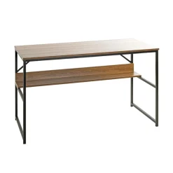 bureau métal laqué noir et chêne
