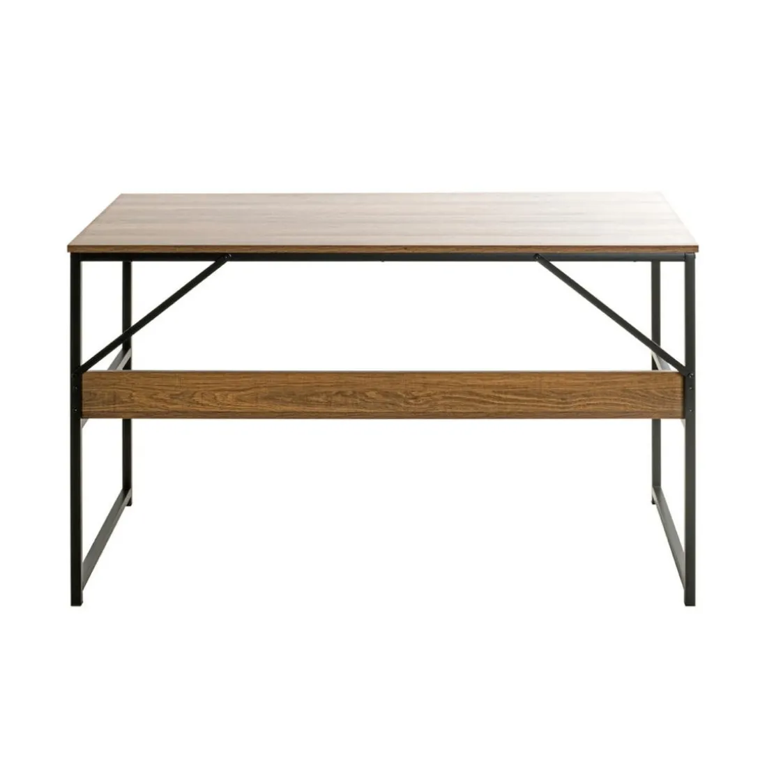 bureau métal laqué noir et chêne