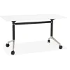 Bureau pliable 'FLEXO' blanc sur roulettes