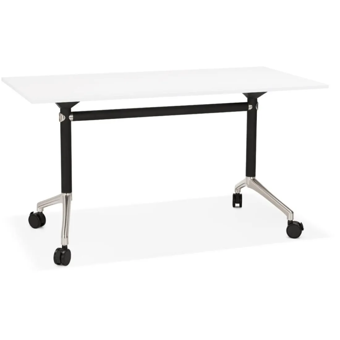 Bureau pliable 'FLEXO' blanc sur roulettes