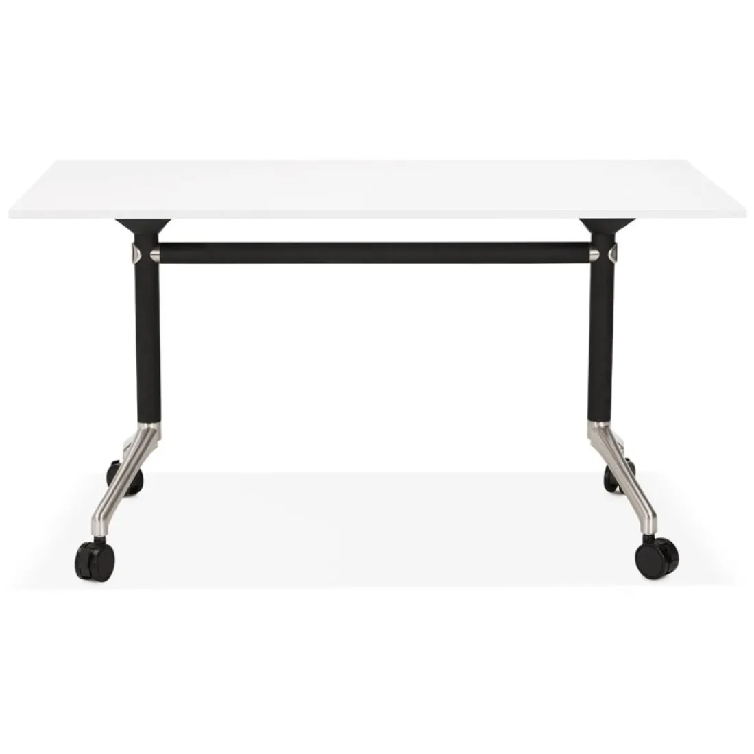 Bureau pliable 'FLEXO' blanc sur roulettes