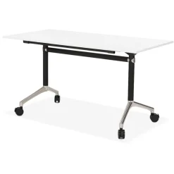 Bureau pliable 'FLEXO' blanc sur roulettes